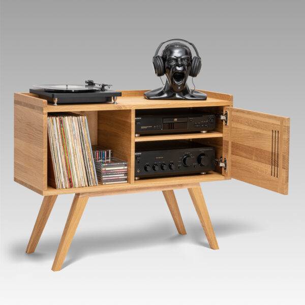 Meble — Szafka Audio Drewno Naturalne — Fotografia Produktowa