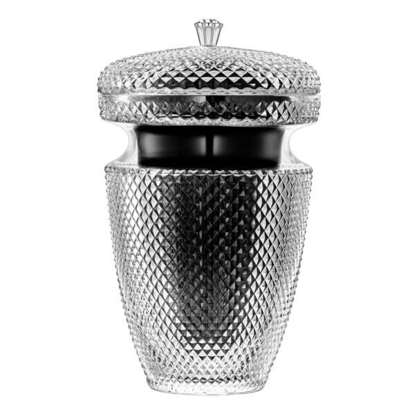Kryształowa urna czarna fotografia produktowa