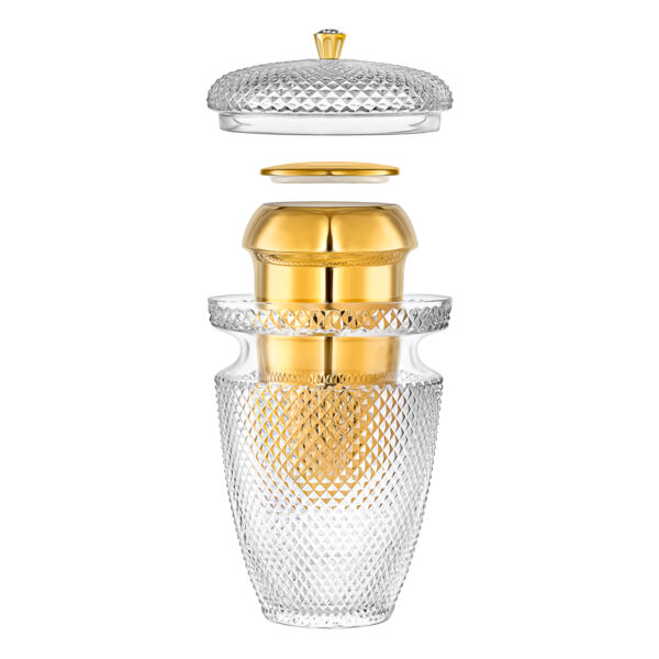 Kryształowa urna fotografia produktowa złożeniowa