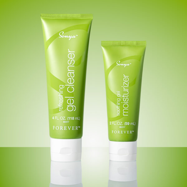 Kosmetyki - Tubki na zielonym tle