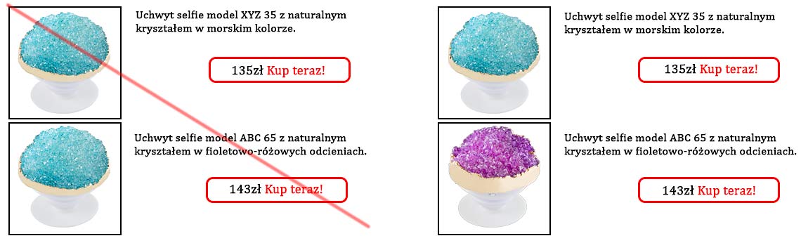 To samo zdjecie rozne produkty